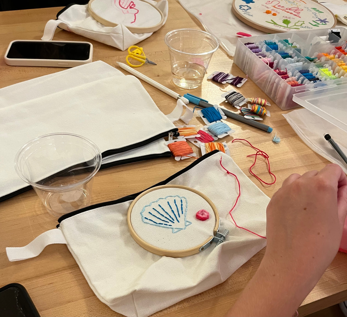 Sip & Stitch Embroidery with Needle Noodle